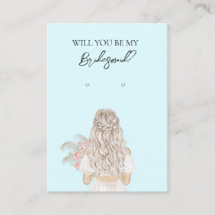 Wedding Bride Bridesmaid Earring Display Card Visitenkarte