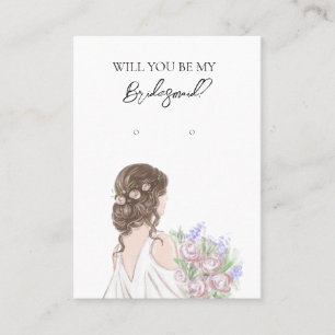 Wedding Bride Bridesmaid Earring Display Card Visitenkarte