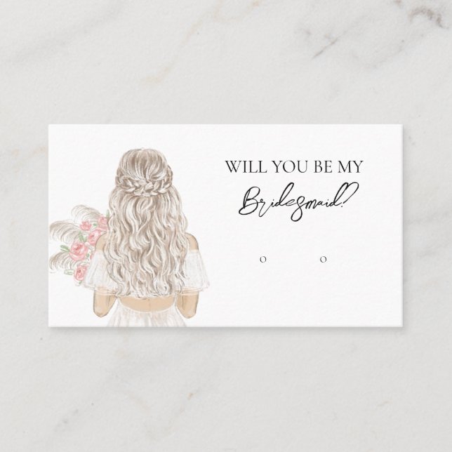 Wedding Bride Bridesmaid Earring Display Card Visitenkarte (Vorderseite)