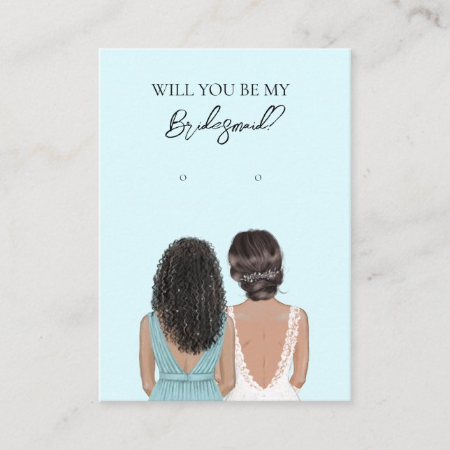 Wedding Bride Bridesmaid Earring Display Card Visitenkarte (Vorderseite)