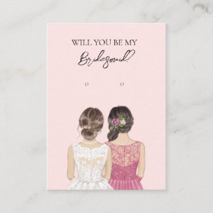Wedding Bride Bridesmaid Earring Display Card Visitenkarte
