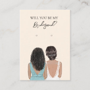 Wedding Bride Bridesmaid Earring Display Card Visitenkarte