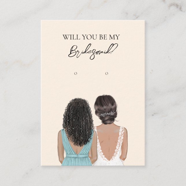 Wedding Bride Bridesmaid Earring Display Card Visitenkarte (Vorderseite)