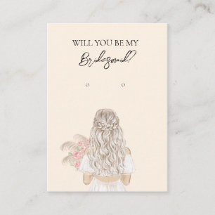 Wedding Bride Bridesmaid Earring Display Card Visitenkarte