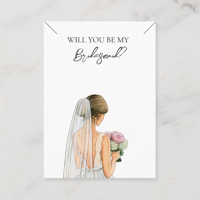 Wedding Bride Bridesmaid Necklace Display Card Visitenkarte (Vorderseite)