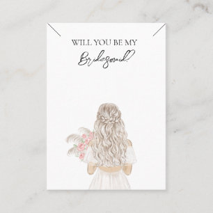 Wedding Bride Bridesmaid Necklace Display Card Visitenkarte