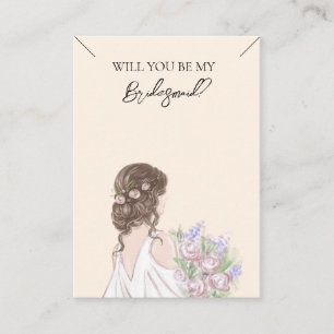 Wedding Bride Bridesmaid Necklace Display Card Visitenkarte