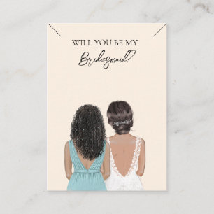 Wedding Bride Bridesmaid Necklace Display Card Visitenkarte