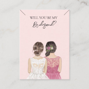 Wedding Bride Bridesmaid Necklace Display Card Visitenkarte