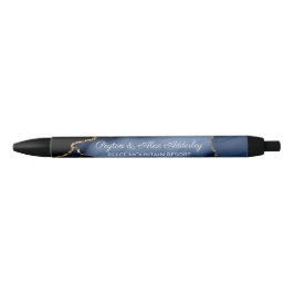 Wedding Bride Groom Gast Geschenk Blue Marble Kugelschreiber