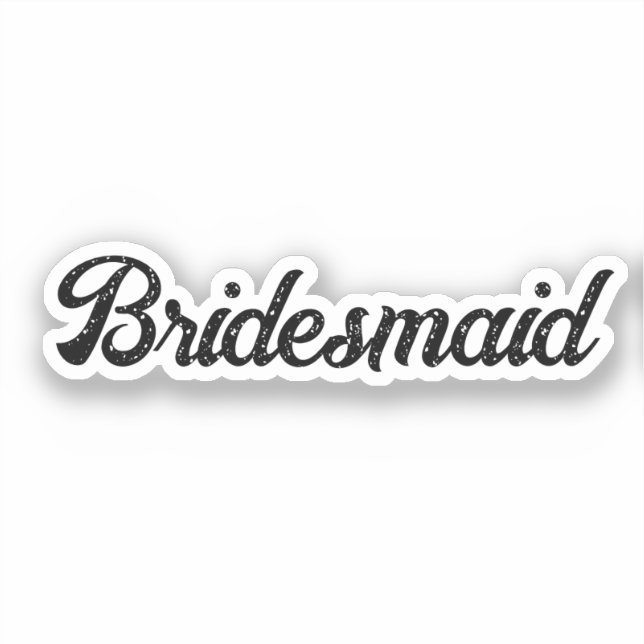 Wedding Bridesmaid 2024 Einfache, maßgeschneiderte Aufkleber (Vorderseite)