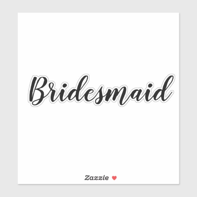 Wedding Bridesmaid 2024 Einfaches Minimal an benut Aufkleber (Blatt)