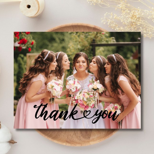 Wedding Bridesmaid Danke Foto Postkarte (Wedding Bridesmaid Thank You Photo Postcard)