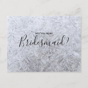 Wedding Bridesmaid   Weißer, moderner Holzchip Ele Einladungspostkarte