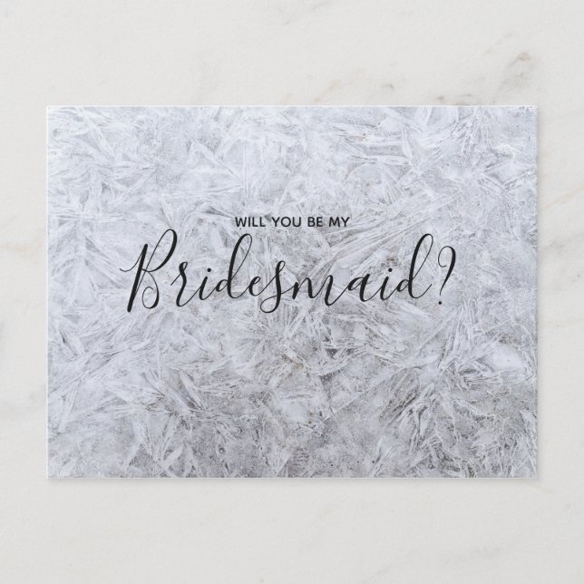 Wedding Bridesmaid | Weißer, moderner Holzchip Ele Einladungspostkarte (Vorderseite)