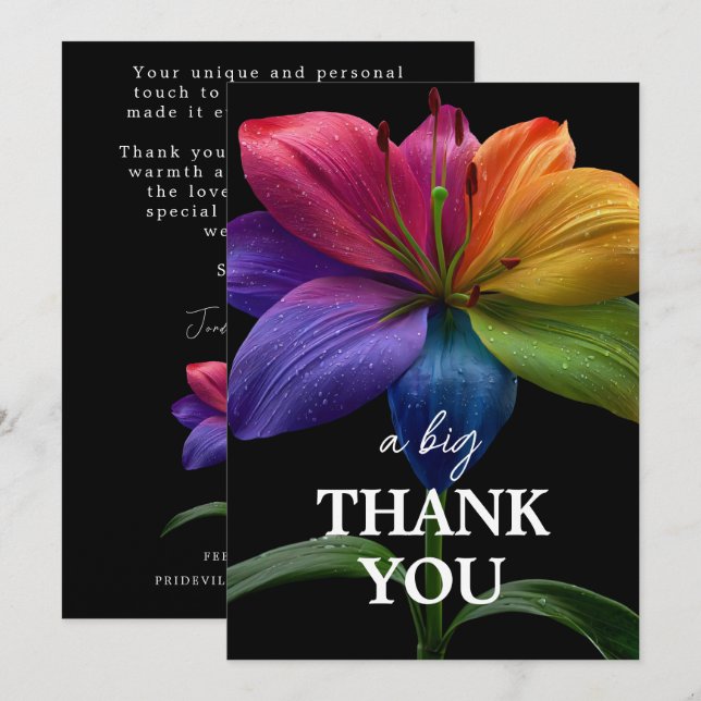 🌈 Wedding budget  Dankeskarte (Vorne/Hinten)