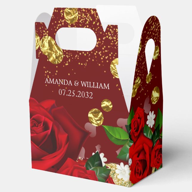 Wedding Burgundy Luxurious Favor Box Geschenkschachtel (Geöffnet)