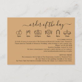 Wedding Burly Wood Sand Details Order Of The Day Begleitkarte