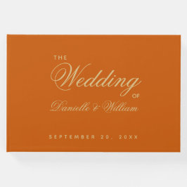Wedding Burnt Orange Simple Kalligrafy Script Gästebuch