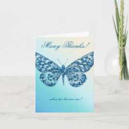 Wedding Butterfly Vielen Dank Card Blue Dankeskarte