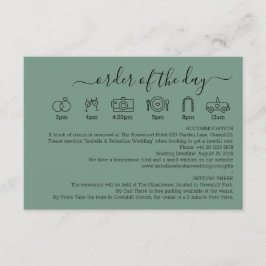 Wedding Cadet Blue Green Details Order Of The Day Begleitkarte