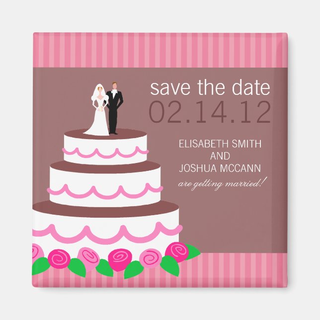 Wedding Cake Collection Das Datum Magnet speichern (Vorne)