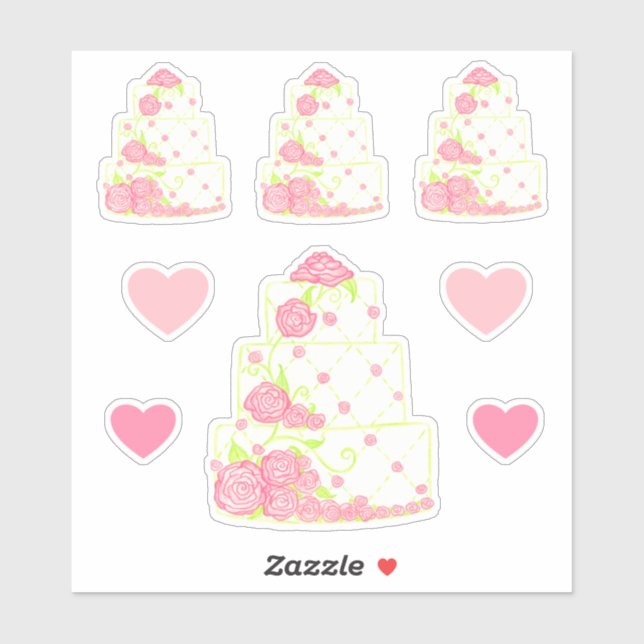 Wedding Cake Stickers Aufkleber (Blatt)