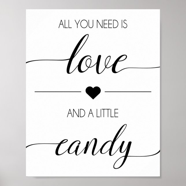 Wedding Candy Bar Sign | Candy Bar Print Poster (Vorne)
