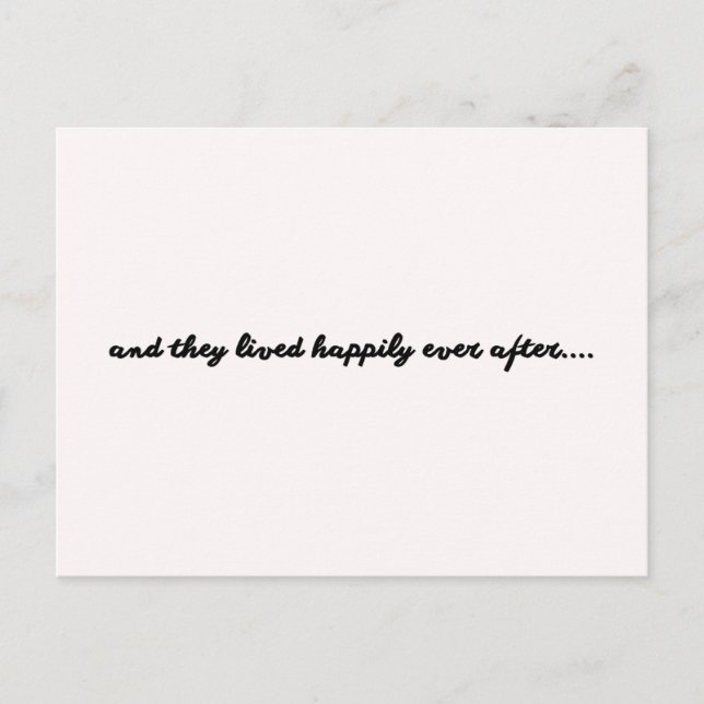 Wedding card - and they lived happily ever after postkarte (Vorderseite)