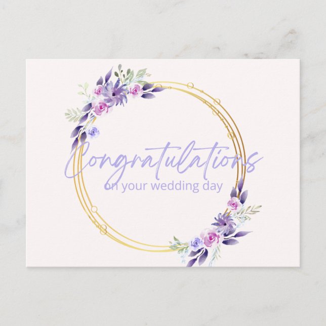 Wedding Card- Modern Geometric Wedding Greetings Postkarte (Vorderseite)