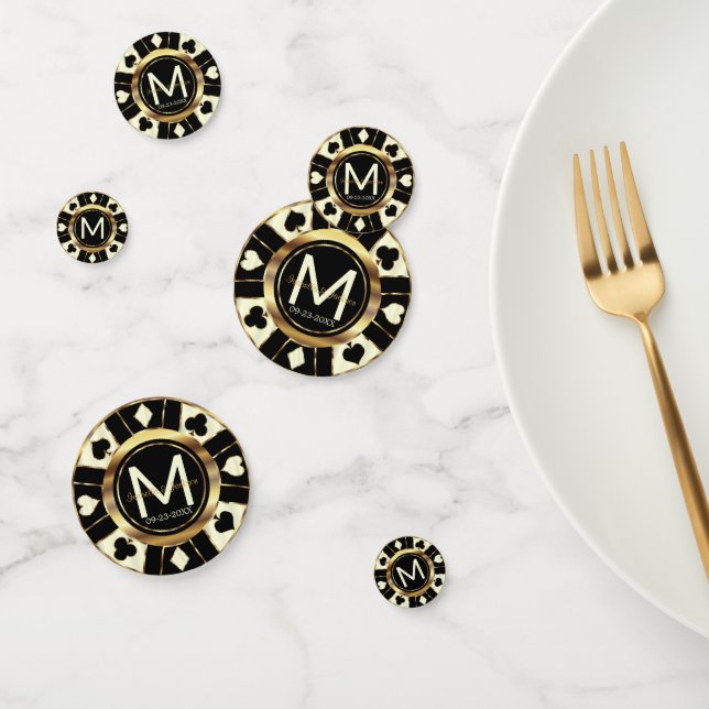 Wedding Casino Poker Chip - Elfenbeinküste Konfetti (Gruppe)