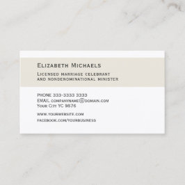Wedding Celebrant modern  Visitenkarte