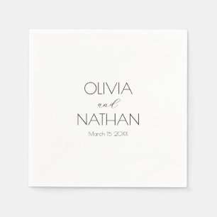 Wedding Chic Black Script Paper Napkin Serviette