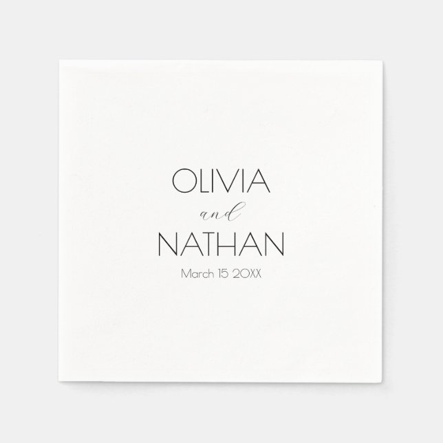 Wedding Chic Black Script Paper Napkin Serviette (Vorderseite)