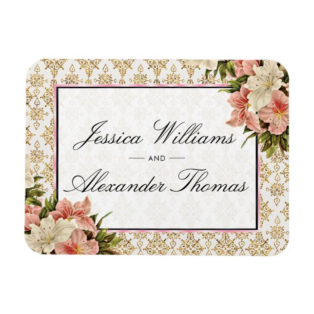 Wedding Chic-Frühlings-Blumenstrauß-u. Magnet (Horizontal)