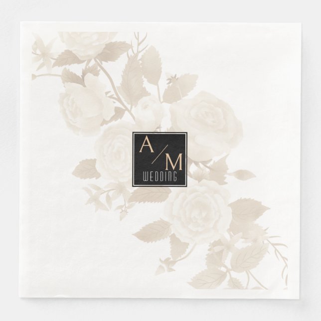 Wedding Chic Monogram Serviette (Vorderseite)