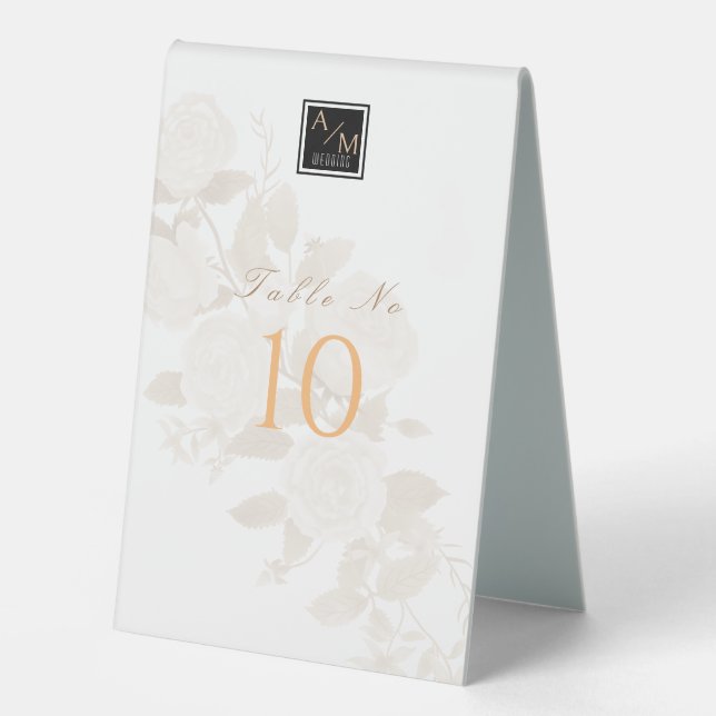 Wedding Chic Monogram Tischaufsteller (Vorderseite)