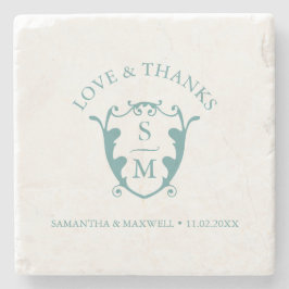 Wedding Coasters Classic Monogram Favors Steinuntersetzer