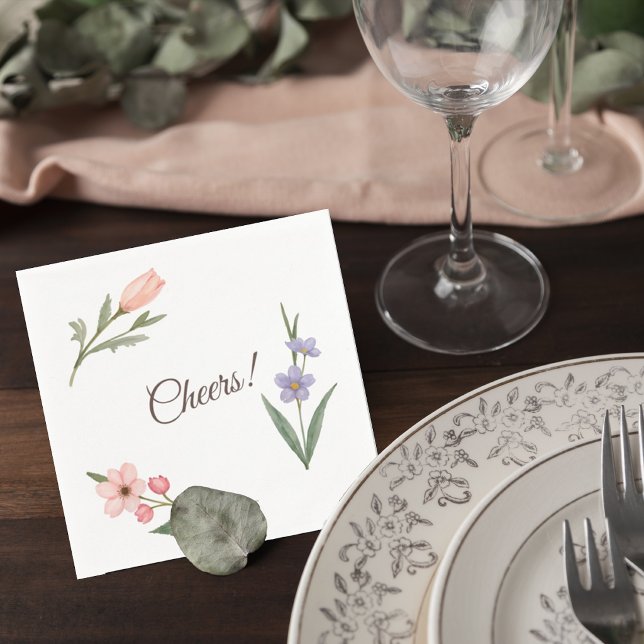 Wedding Cocktail Napkin with Botanical Design Serviette (Von Creator hochgeladen)