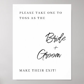 Wedding Confetti Toss Sign - einfach elegant Poster