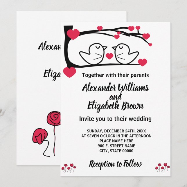 Wedding Country Chic Love Einladung (Vorne/Hinten)