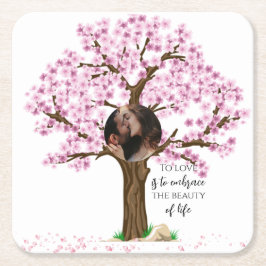 Wedding Couple Custom Foto Rechteckiger Pappuntersetzer