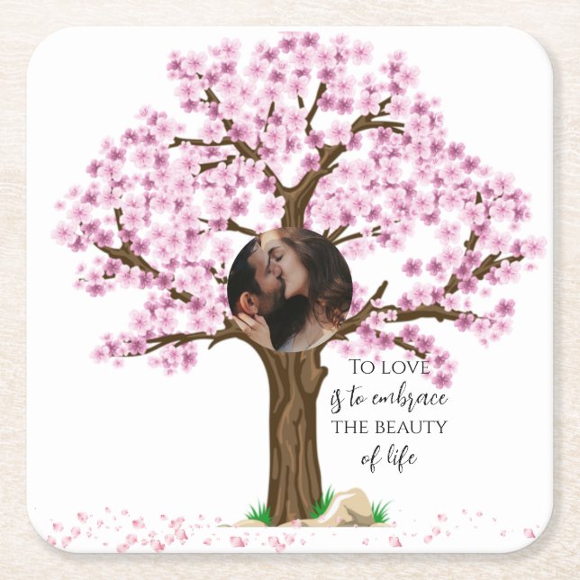 Wedding Couple Custom Foto Rechteckiger Pappuntersetzer (Vorderseite)