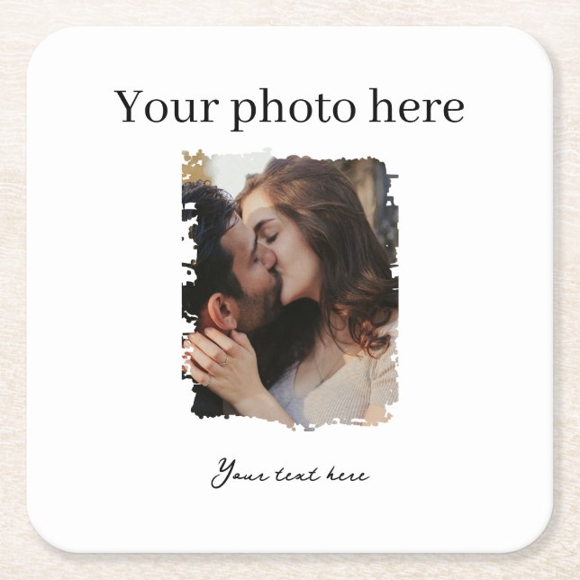 Wedding Couple Custom Foto Rechteckiger Pappuntersetzer (Vorderseite)