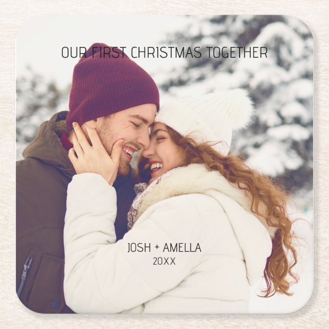 Wedding Couple Custom Foto Rechteckiger Pappuntersetzer (Vorderseite)