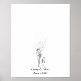 Wedding Couple Fingerprint Gästebuch