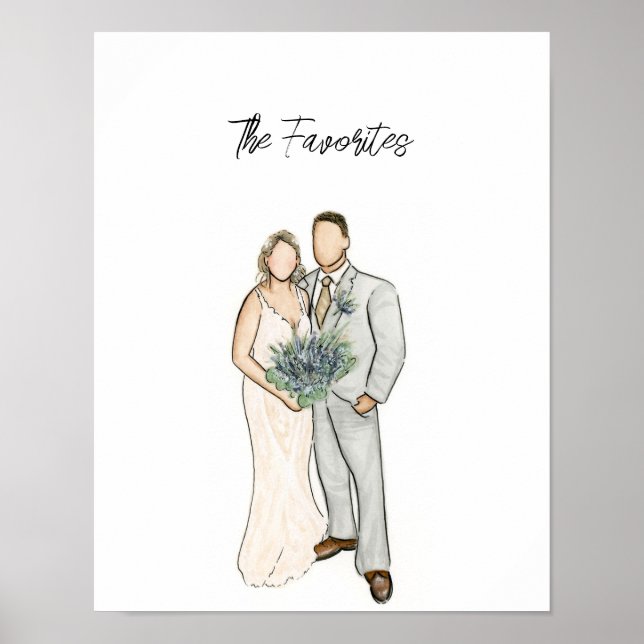 Wedding Couple Portrait Print Poster (Vorne)