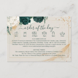 Wedding Cream Details Emerald Green Rose Floral Begleitkarte
