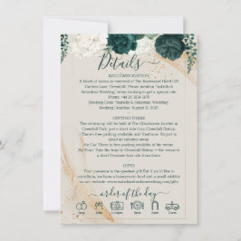 Wedding Cream Finer Details Emerald Green Rose Einladung