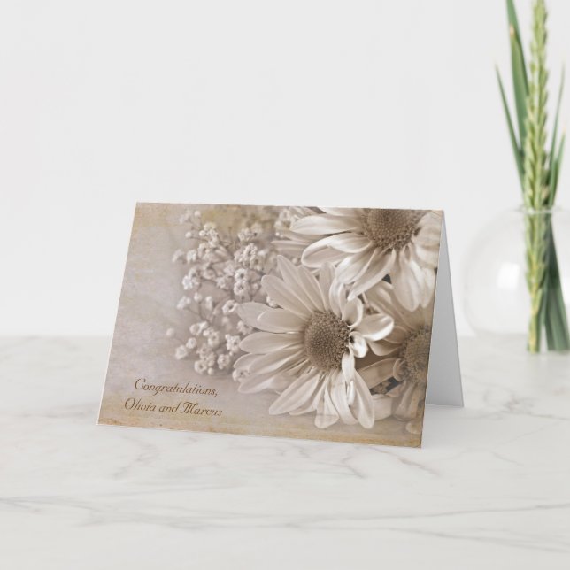 Wedding Daisy Bouquet Karte (Vorderseite)